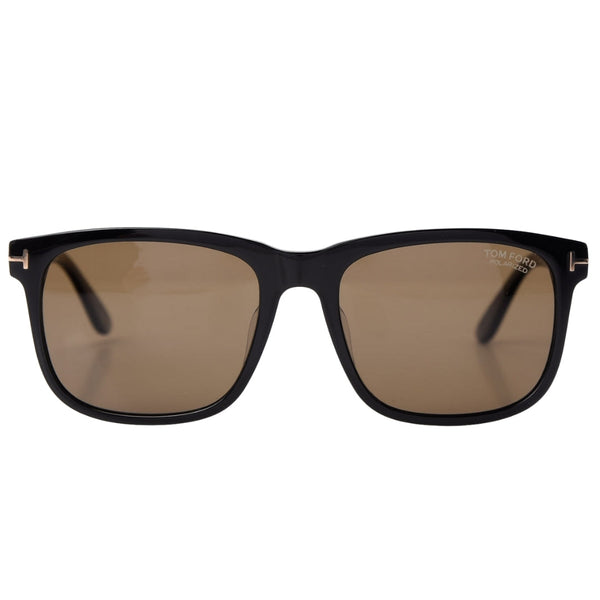 Tom Ford Stephenson Brown Polarized Lens Shiny Black Sunglasses One Size